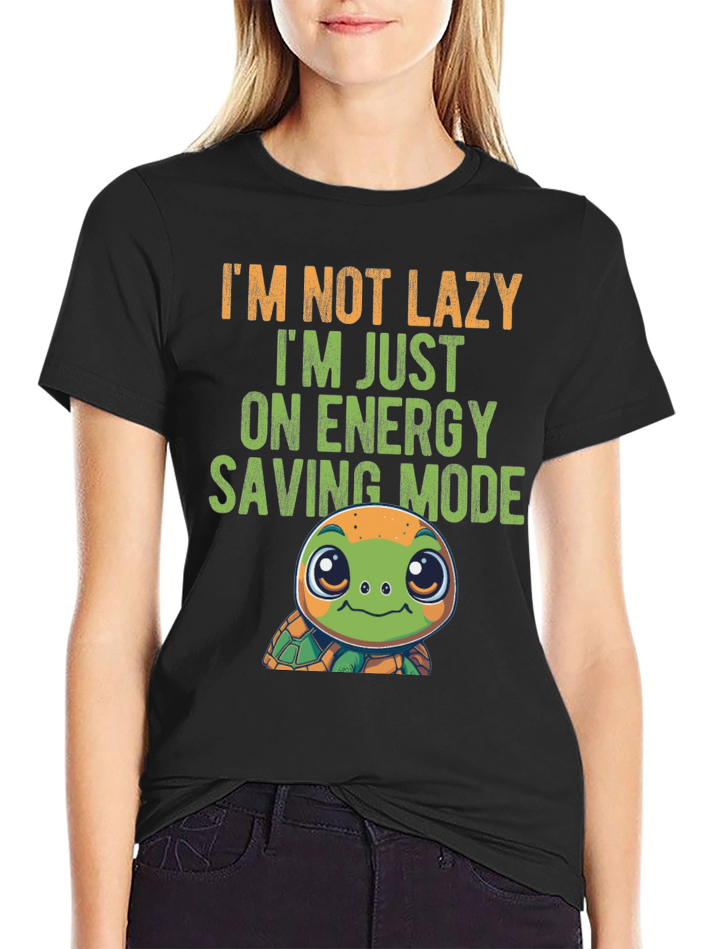 Lazy Turtle Energy Saving Mode Graphic Tee