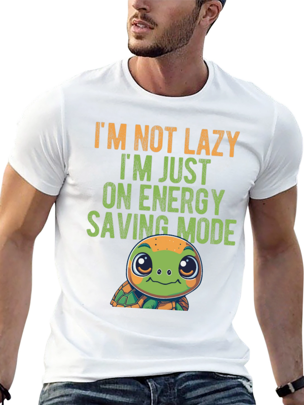 Lazy Turtle Energy Saving Mode Graphic Tee