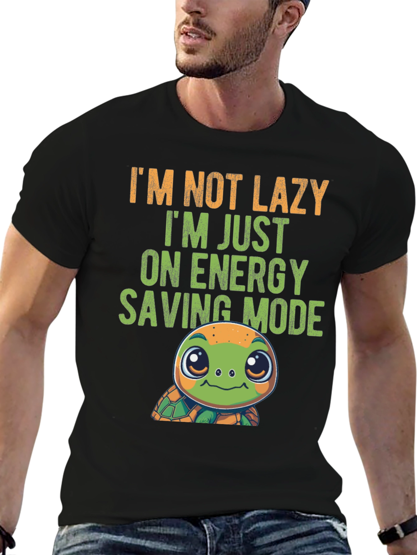 Lazy Turtle Energy Saving Mode Graphic Tee