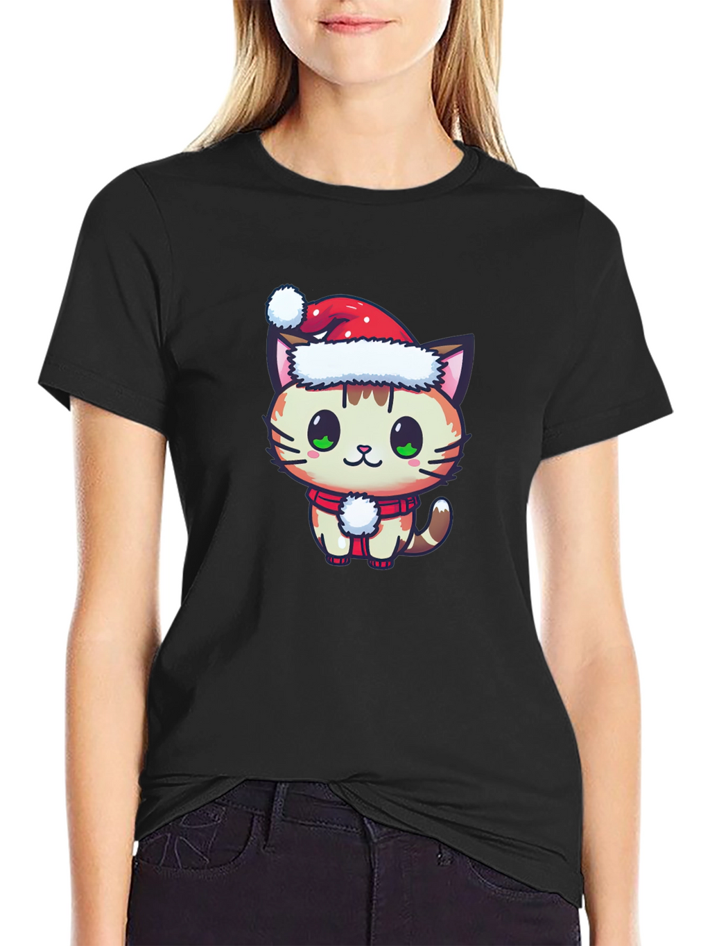 Festive Cat T-Shirt - Holiday Cheer