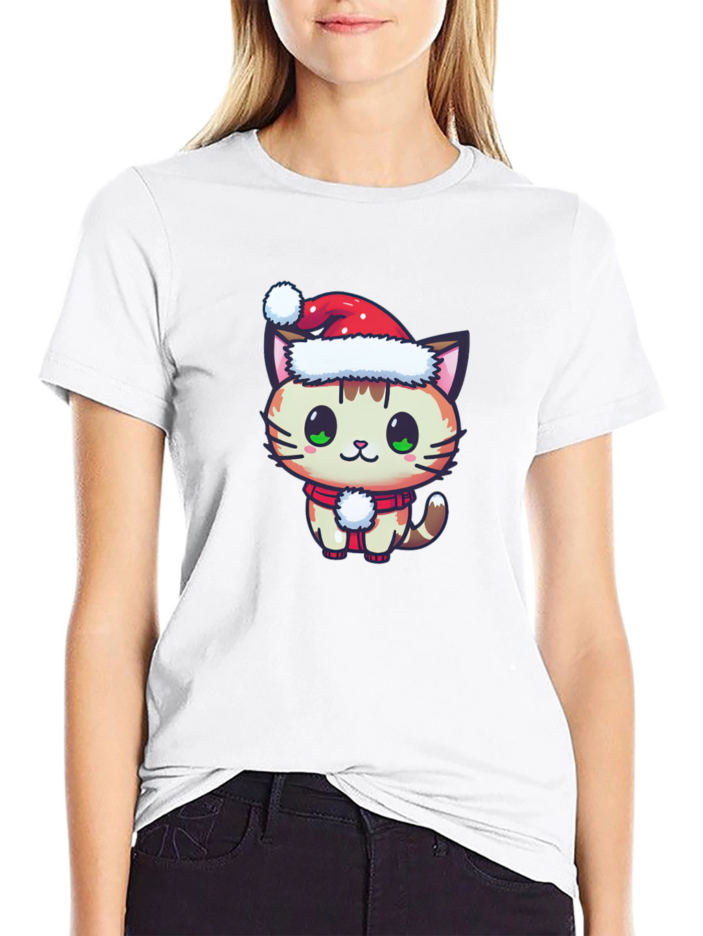 Festive Cat T-Shirt - Holiday Cheer