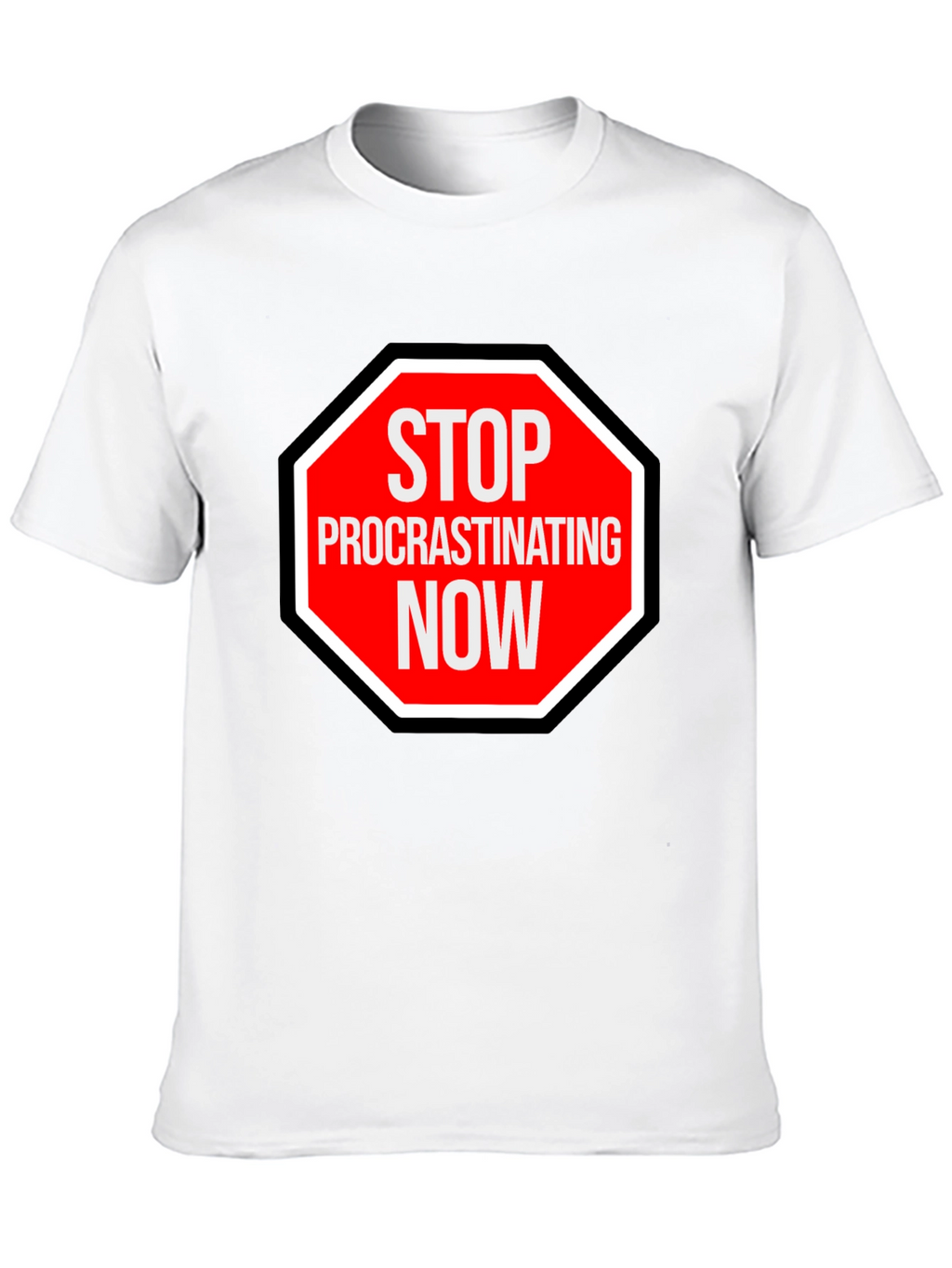 Stop Procrastinating Now Graphic Tee - Black