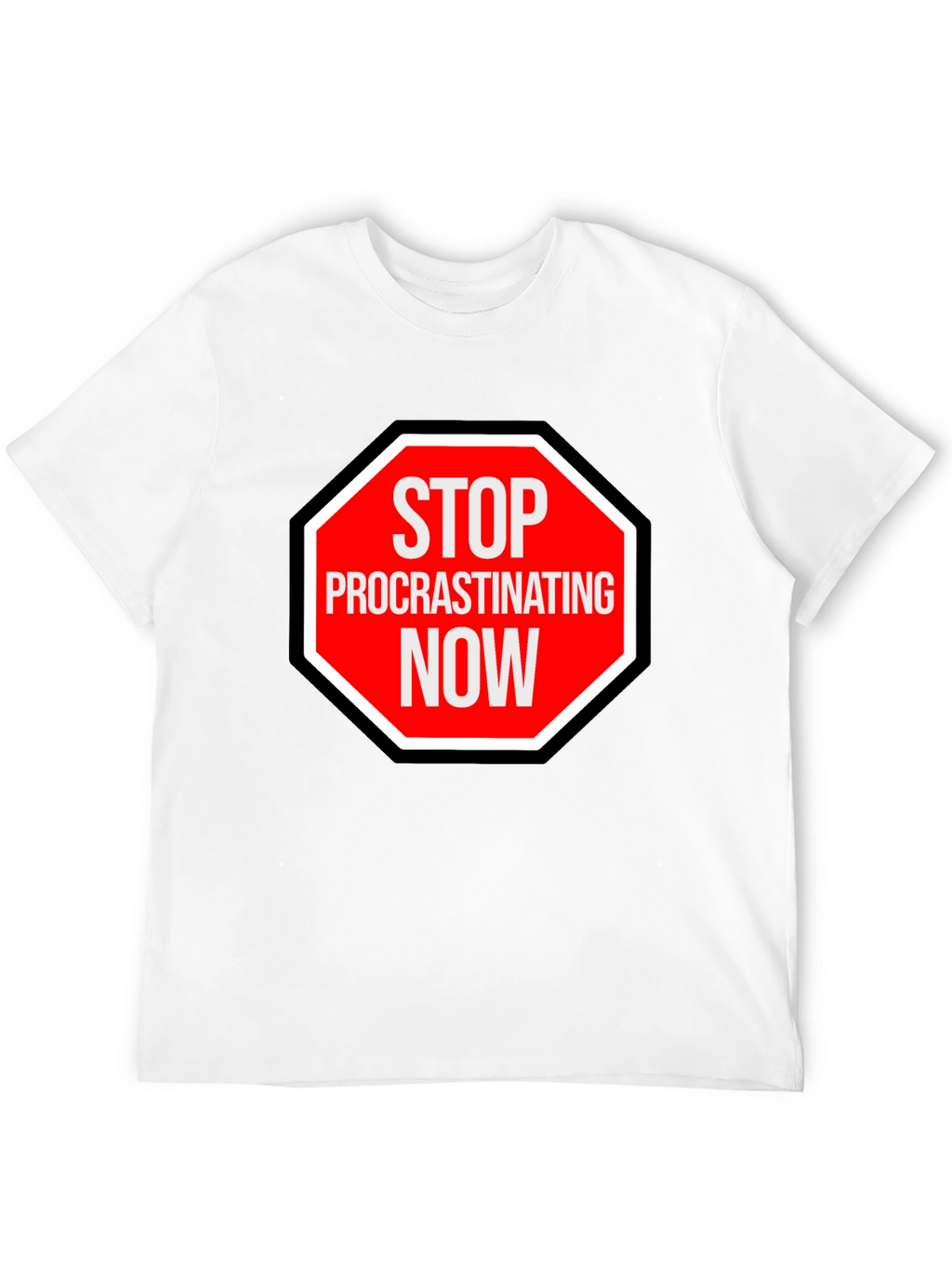 Stop Procrastinating Now Graphic Tee - Black