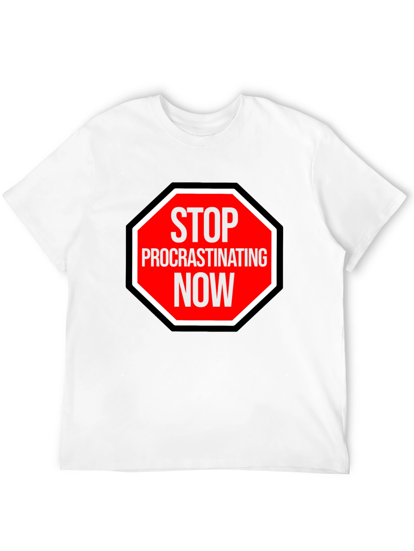 Stop Procrastinating Now Graphic Tee - Black