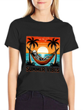 Summer Vibes Skeleton Graphic Tee