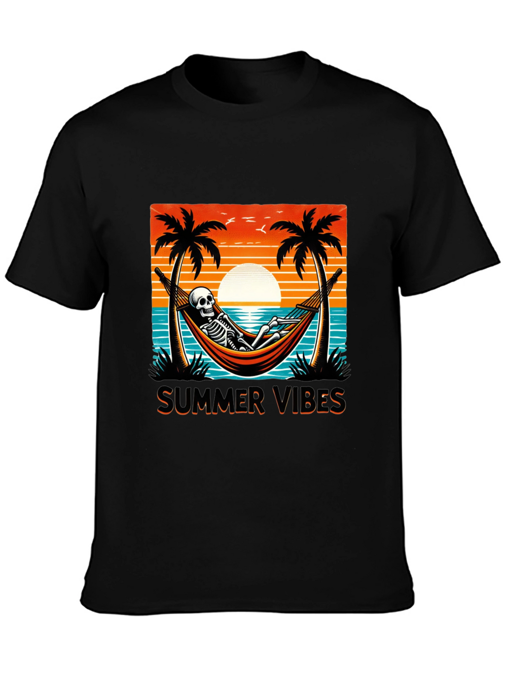 Summer Vibes Skeleton Graphic Tee