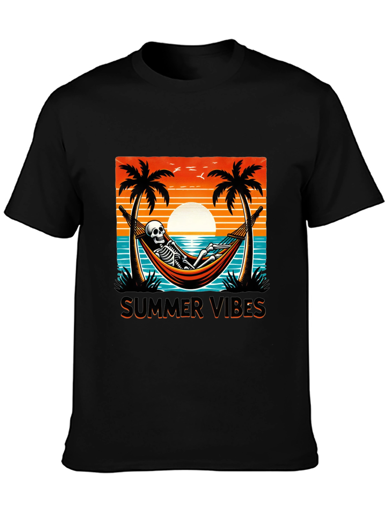 Summer Vibes Skeleton Graphic Tee