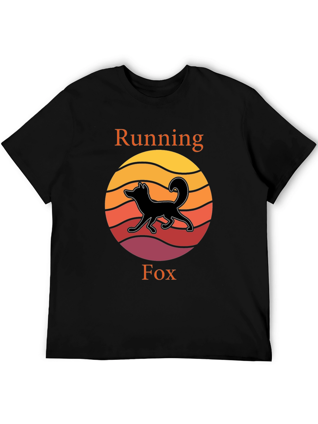 Running Fox T-Shirt - Sunset Design