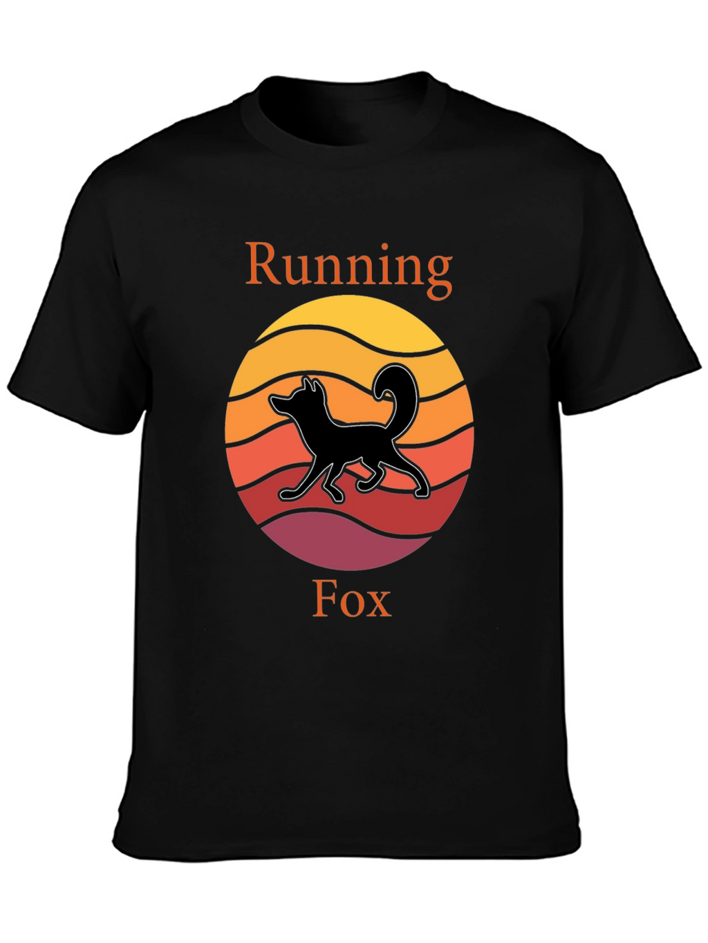 Running Fox T-Shirt - Sunset Design