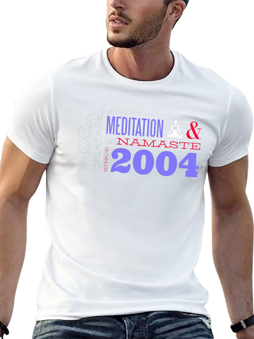 Meditation Namaste T-Shirt - Good Vibes Since 2004
