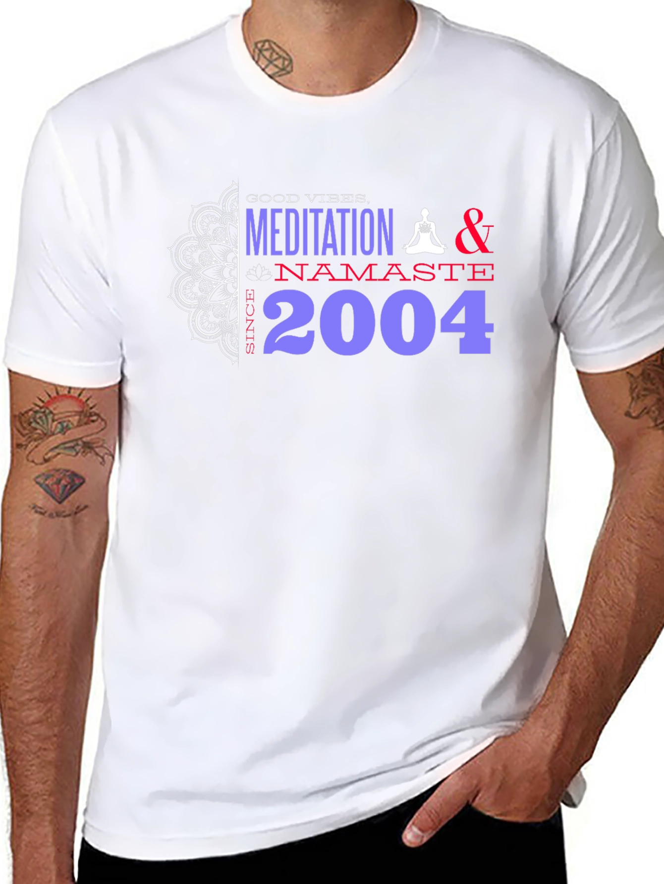 Meditation Namaste T-Shirt - Good Vibes Since 2004