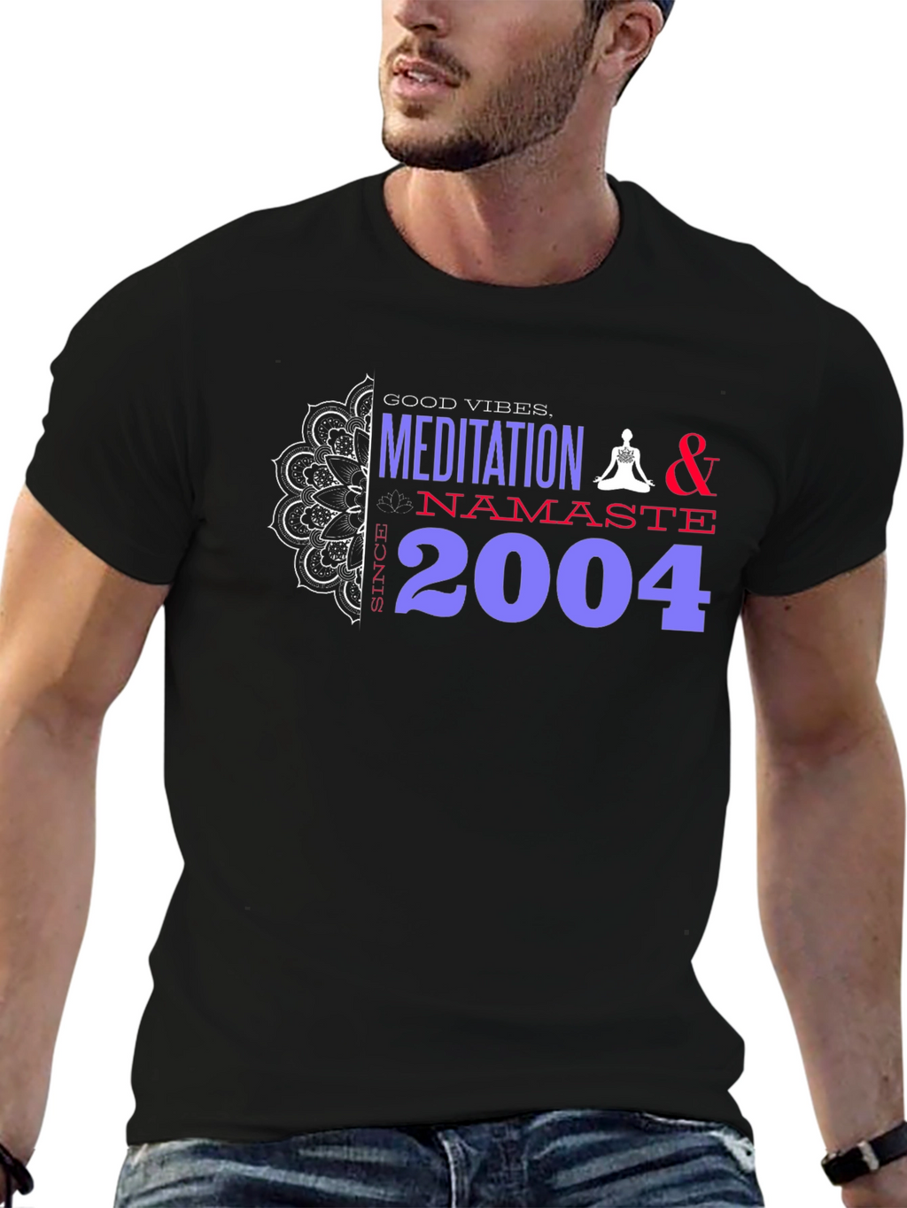 Meditation Namaste T-Shirt - Good Vibes Since 2004
