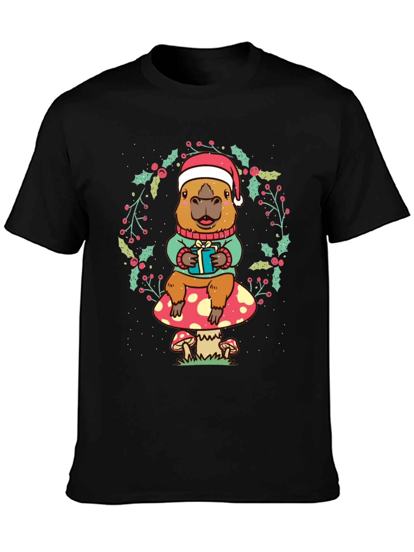 Festive Capybara Christmas T-Shirt