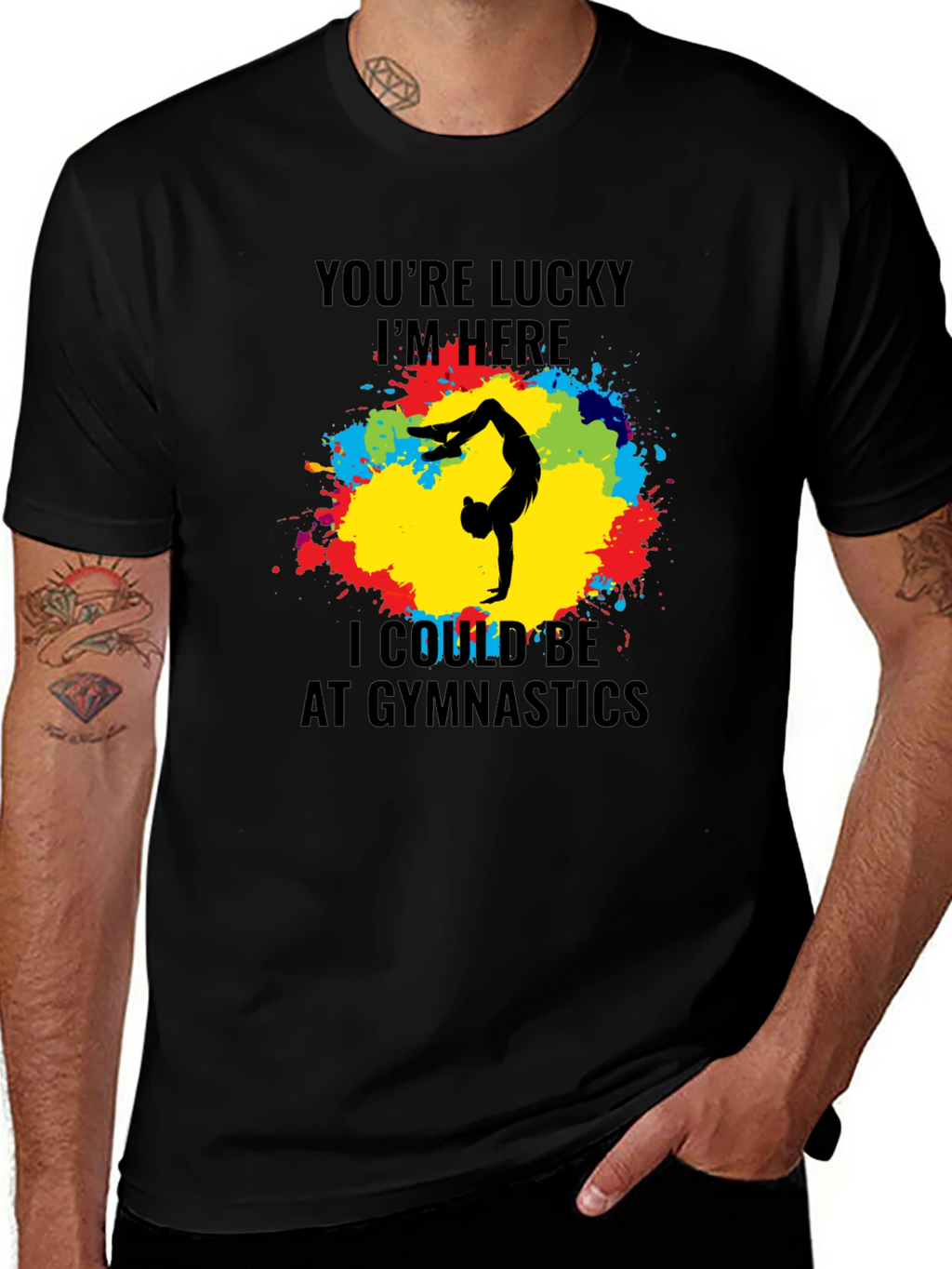 Gymnastics Graphic Tee - Lucky Im Here T-Shirt
