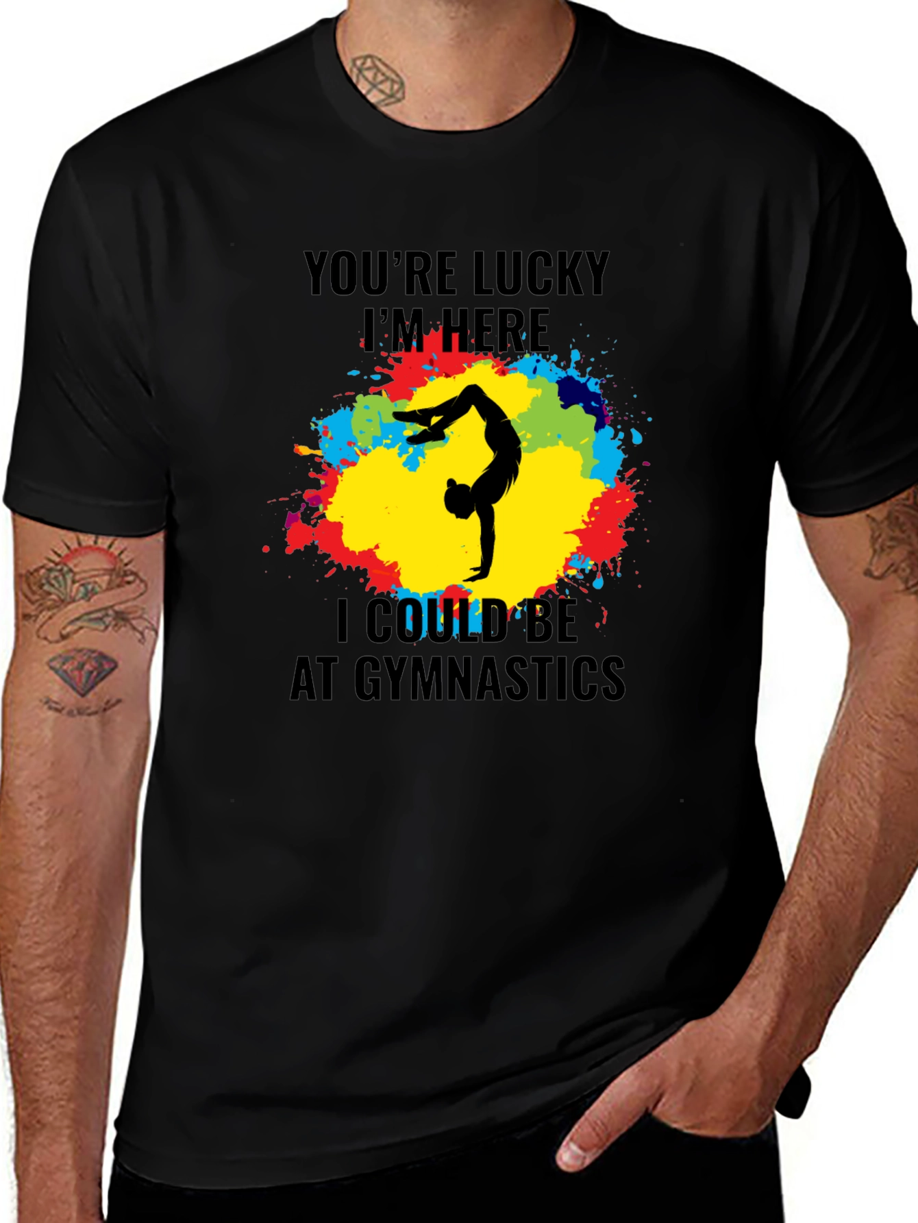 Gymnastics Graphic Tee - Lucky Im Here T-Shirt