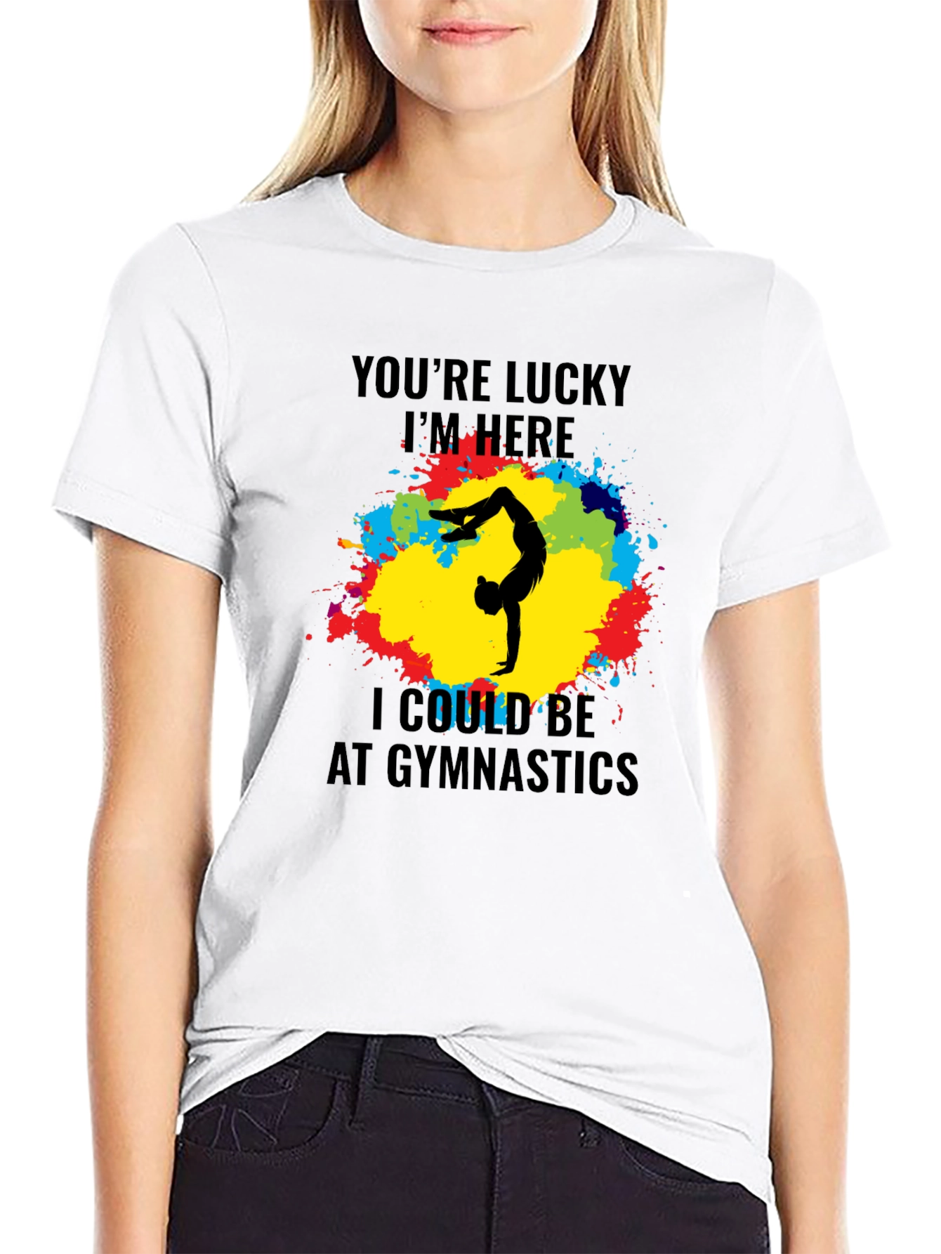 Gymnastics Graphic Tee - Lucky Im Here T-Shirt