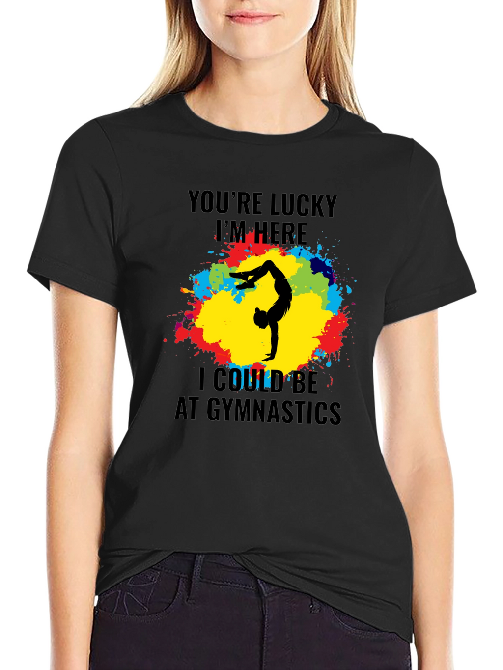 Gymnastics Graphic Tee - Lucky Im Here T-Shirt