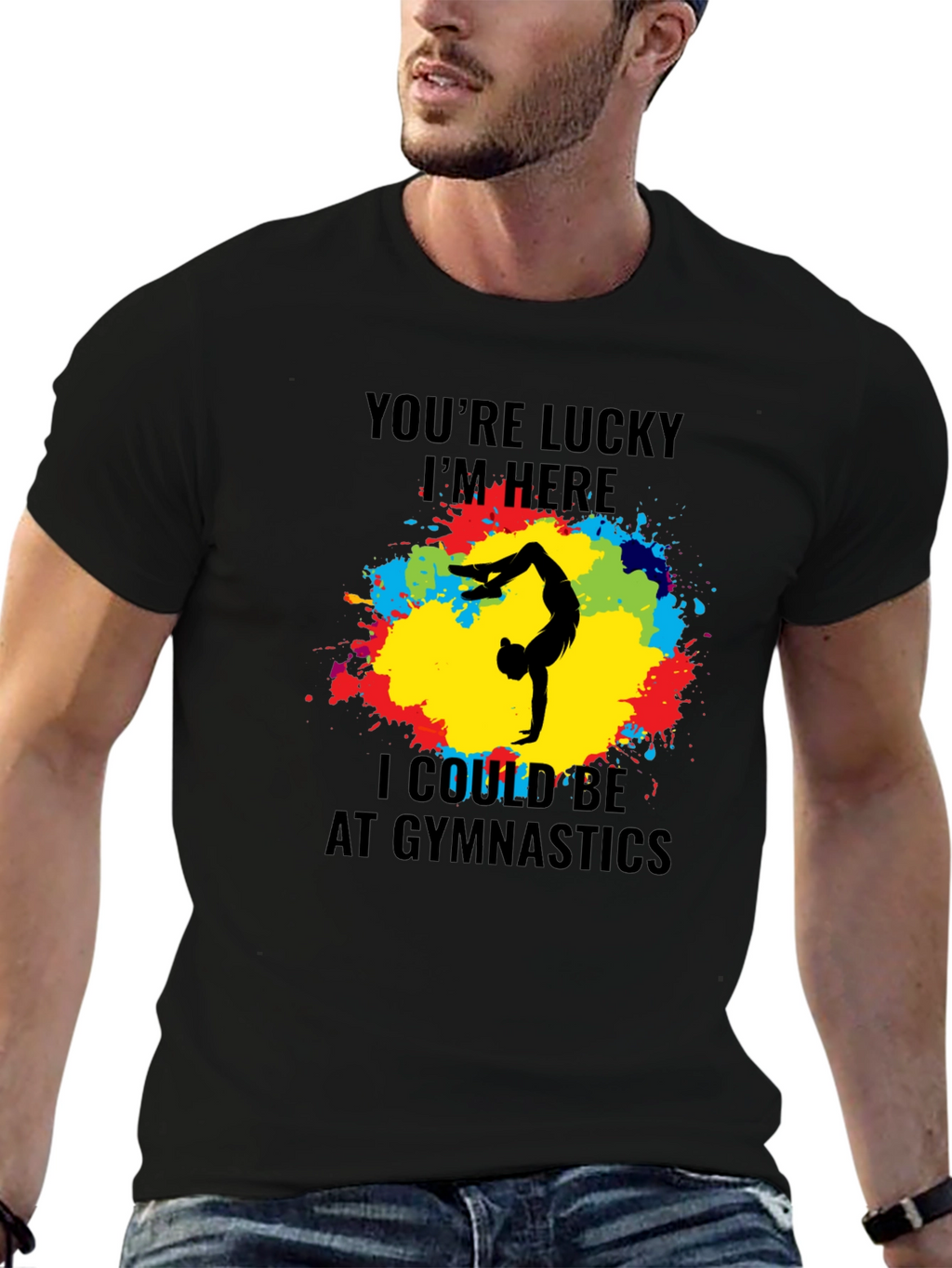 Gymnastics Graphic Tee - Lucky Im Here T-Shirt
