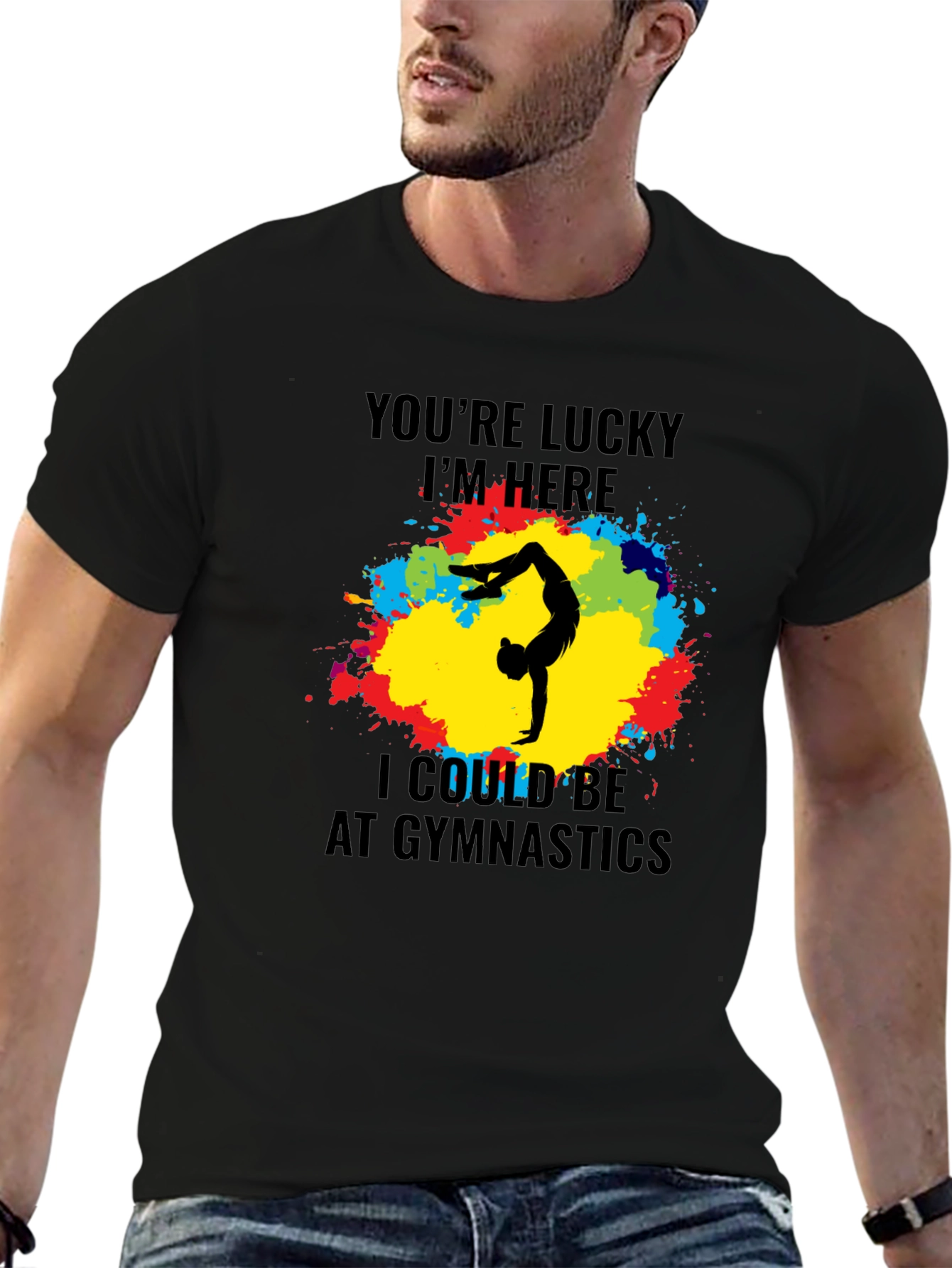 Gymnastics Graphic Tee - Lucky Im Here T-Shirt