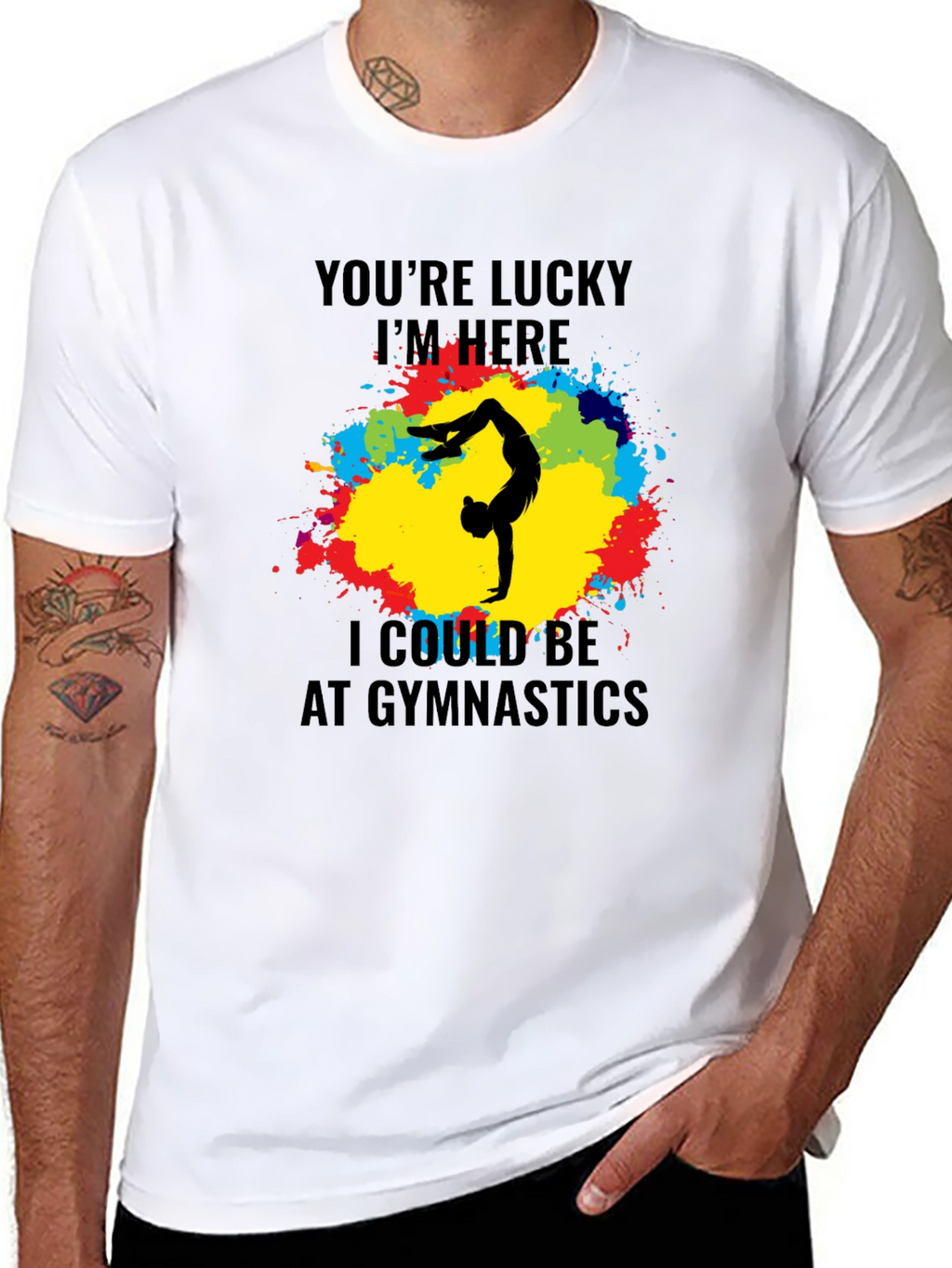 Gymnastics Graphic Tee - Lucky Im Here T-Shirt