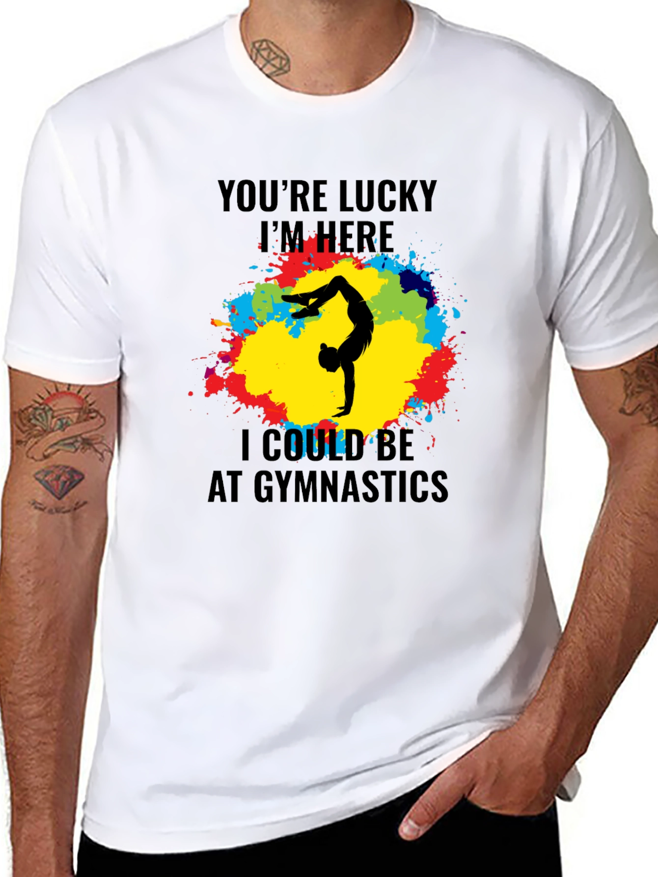 Gymnastics Graphic Tee - Lucky Im Here T-Shirt