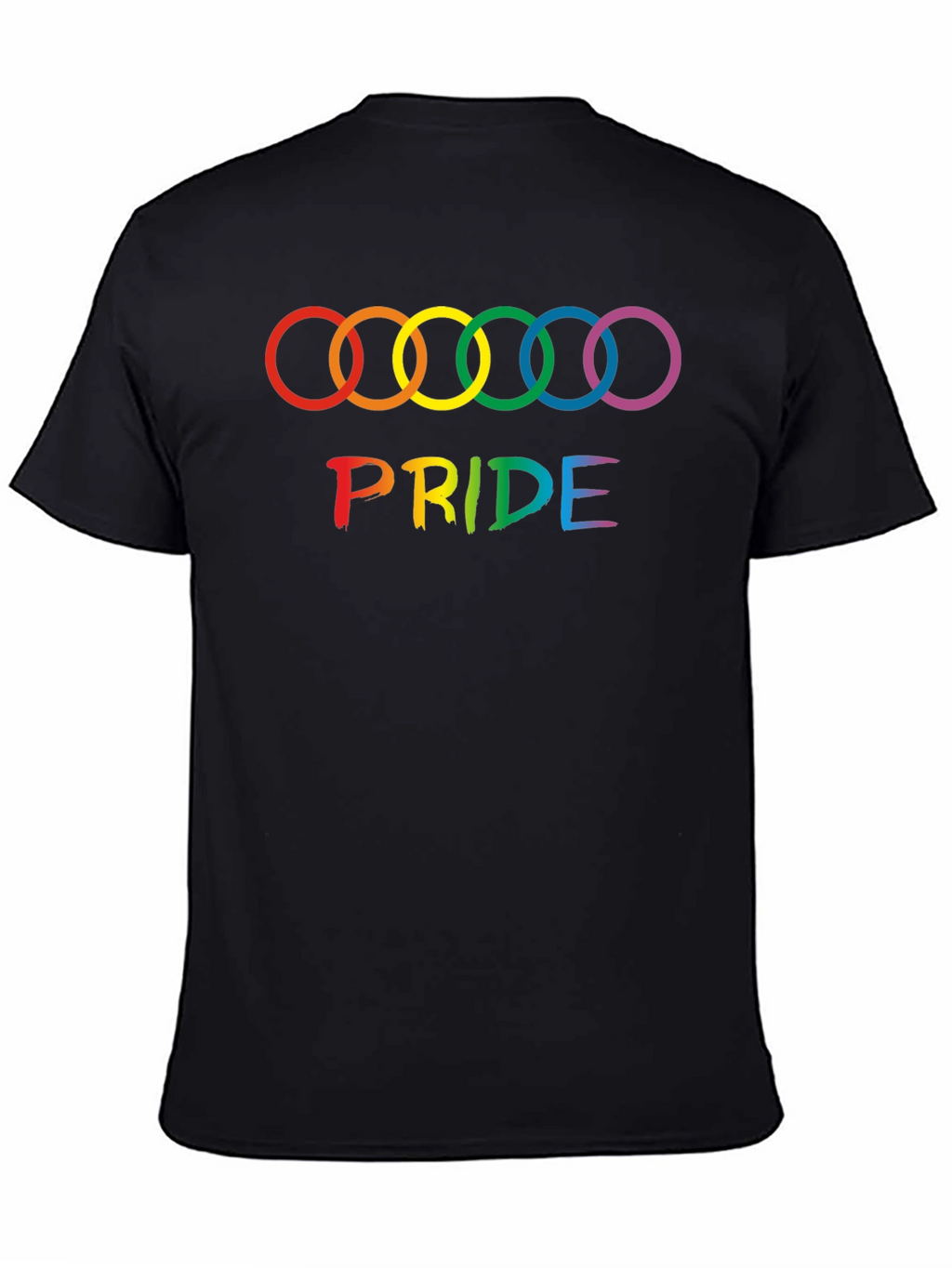 Pride Rings Graphic Tee - Black Cotton LGBTQ+ Shirt