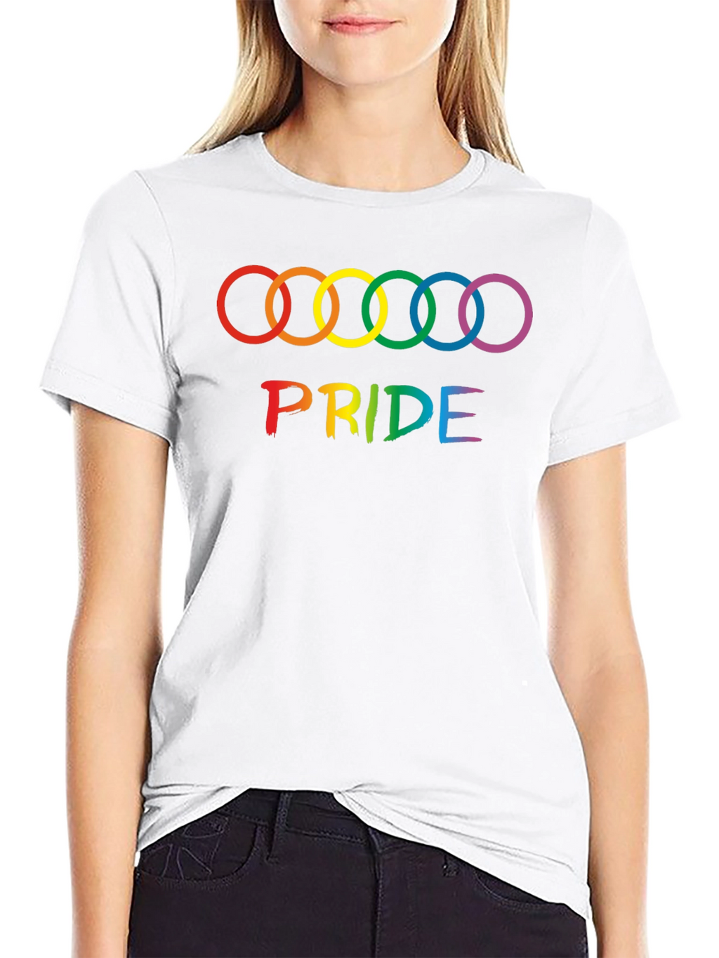 Pride Rings Graphic Tee - Black Cotton LGBTQ+ Shirt