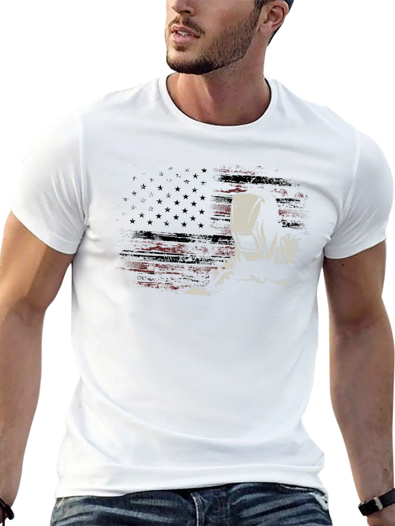 Welder American Flag Graphic T-Shirt