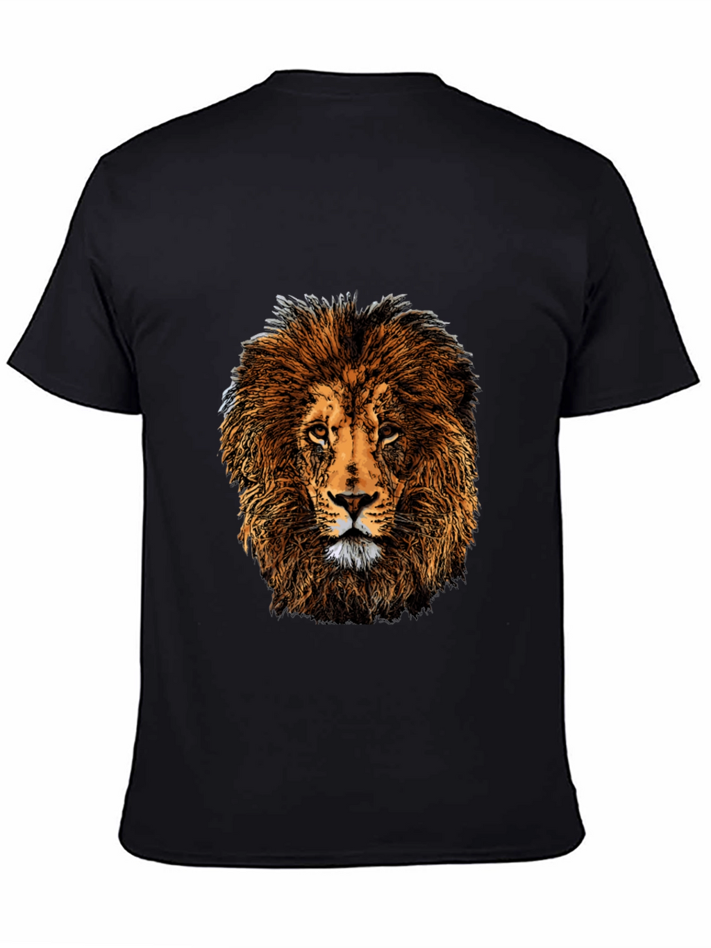 Lion Graphic Print Black T-Shirt