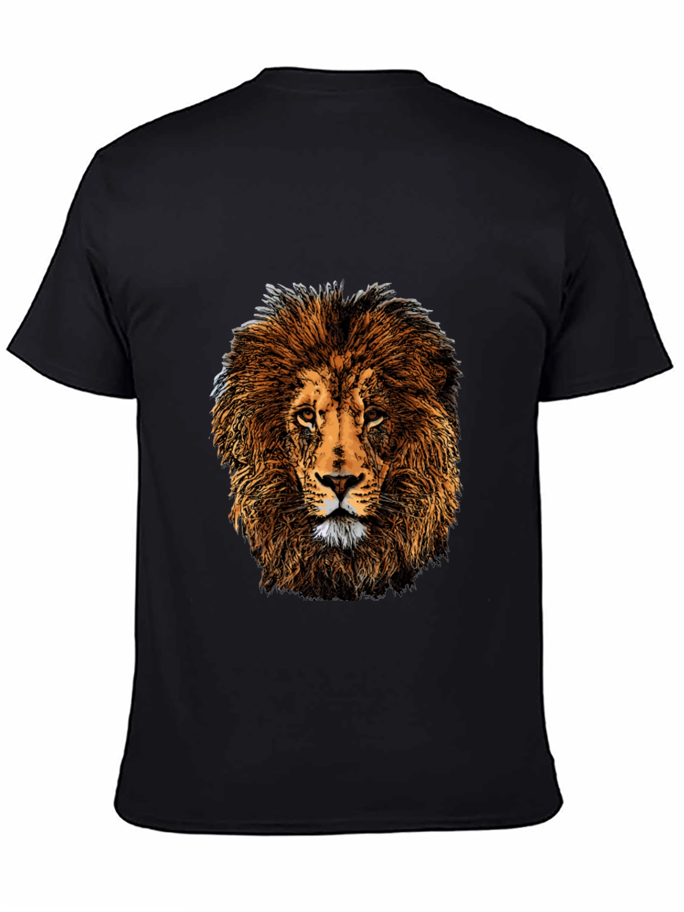 Lion Graphic Print Black T-Shirt