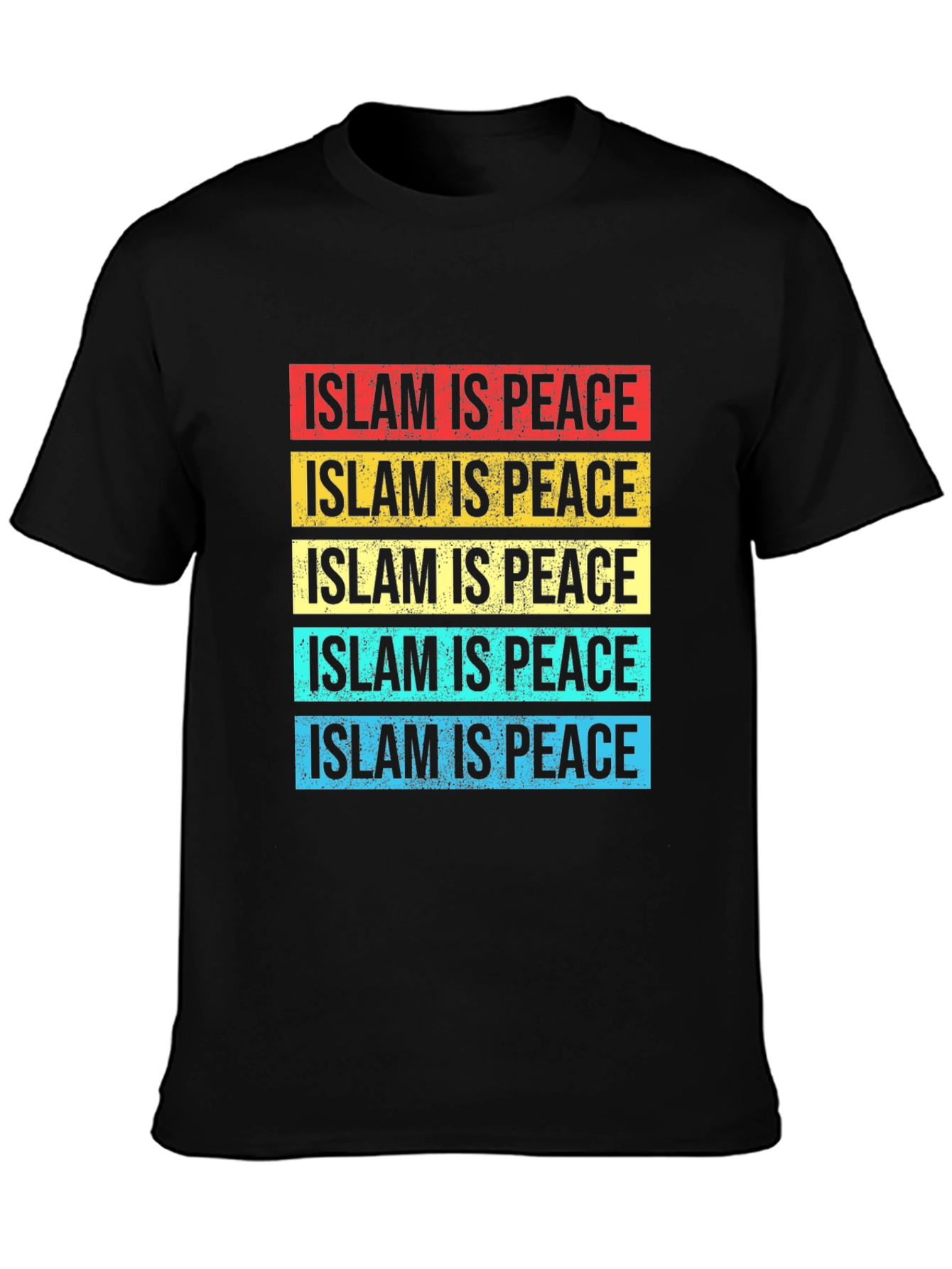 Islam Is Peace T-Shirt Colorful Striped Design