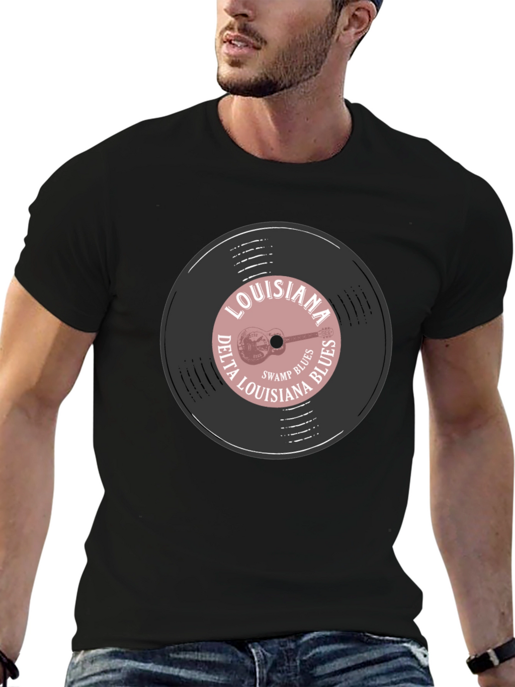 Louisiana Delta Blues Record Graphic T-Shirt