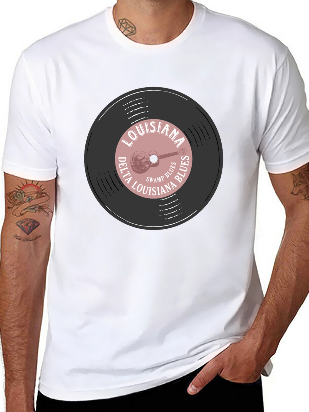 Louisiana Delta Blues Record Graphic T-Shirt