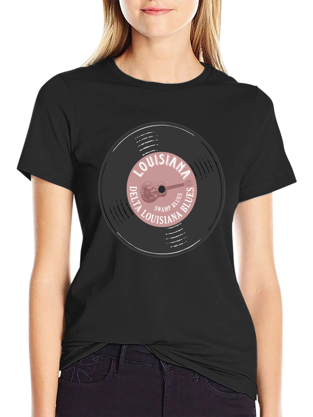 Louisiana Delta Blues Record Graphic T-Shirt
