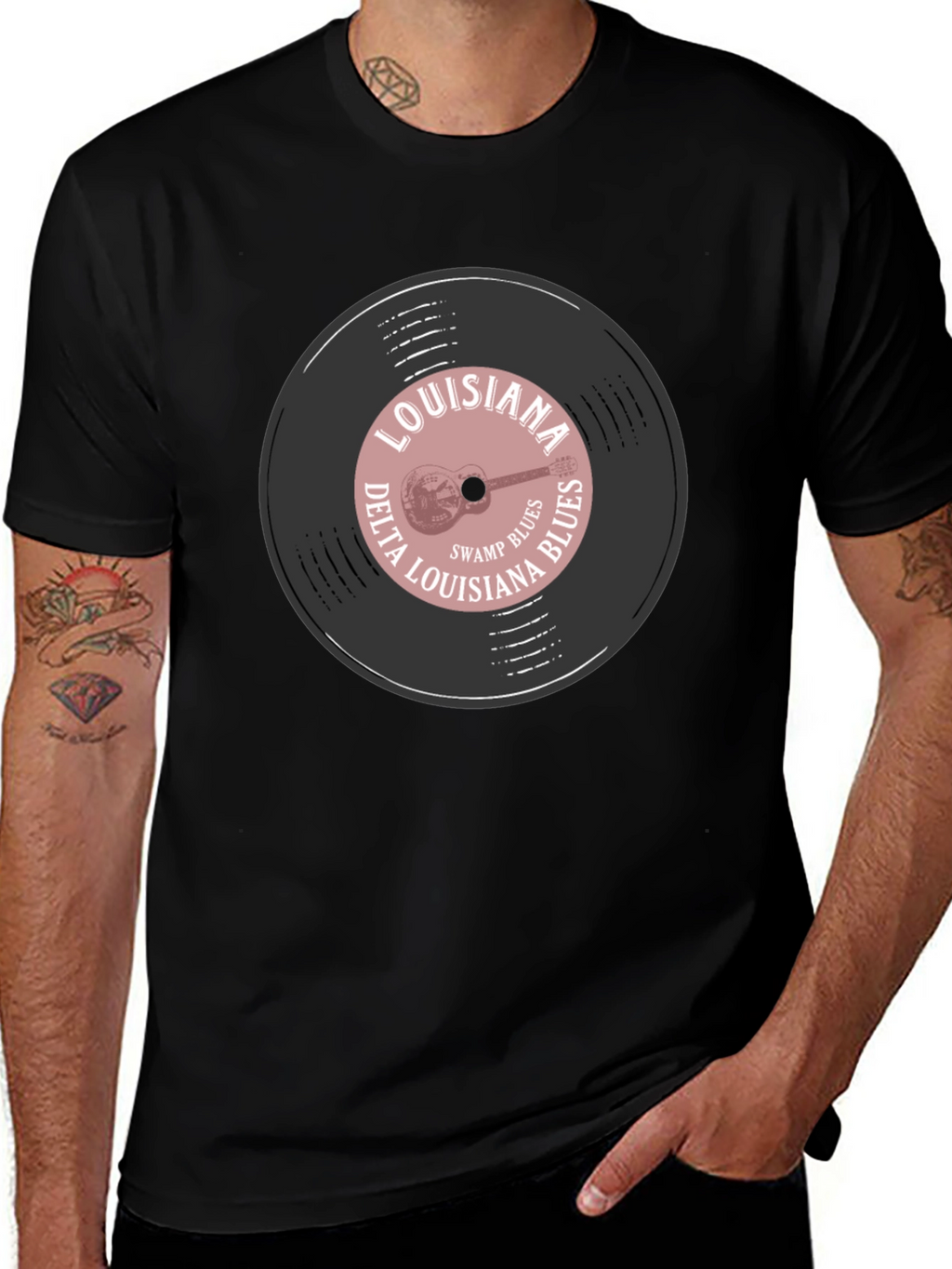 Louisiana Delta Blues Record Graphic T-Shirt