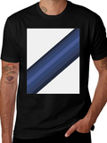 Striped Diagonal Graphic Tee - Modern Casual Wear
