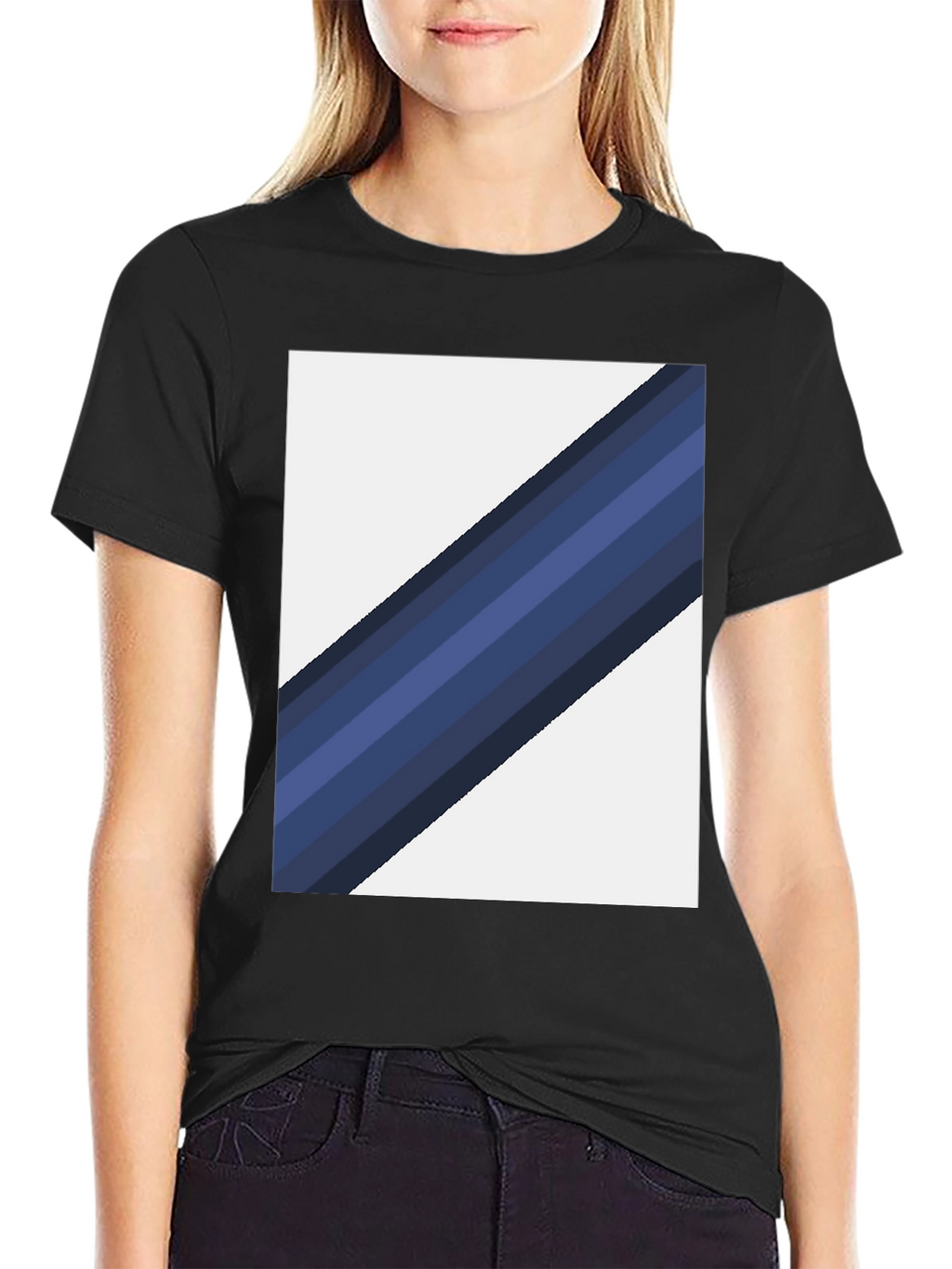 Striped Diagonal Graphic Tee - Modern Casual Wear