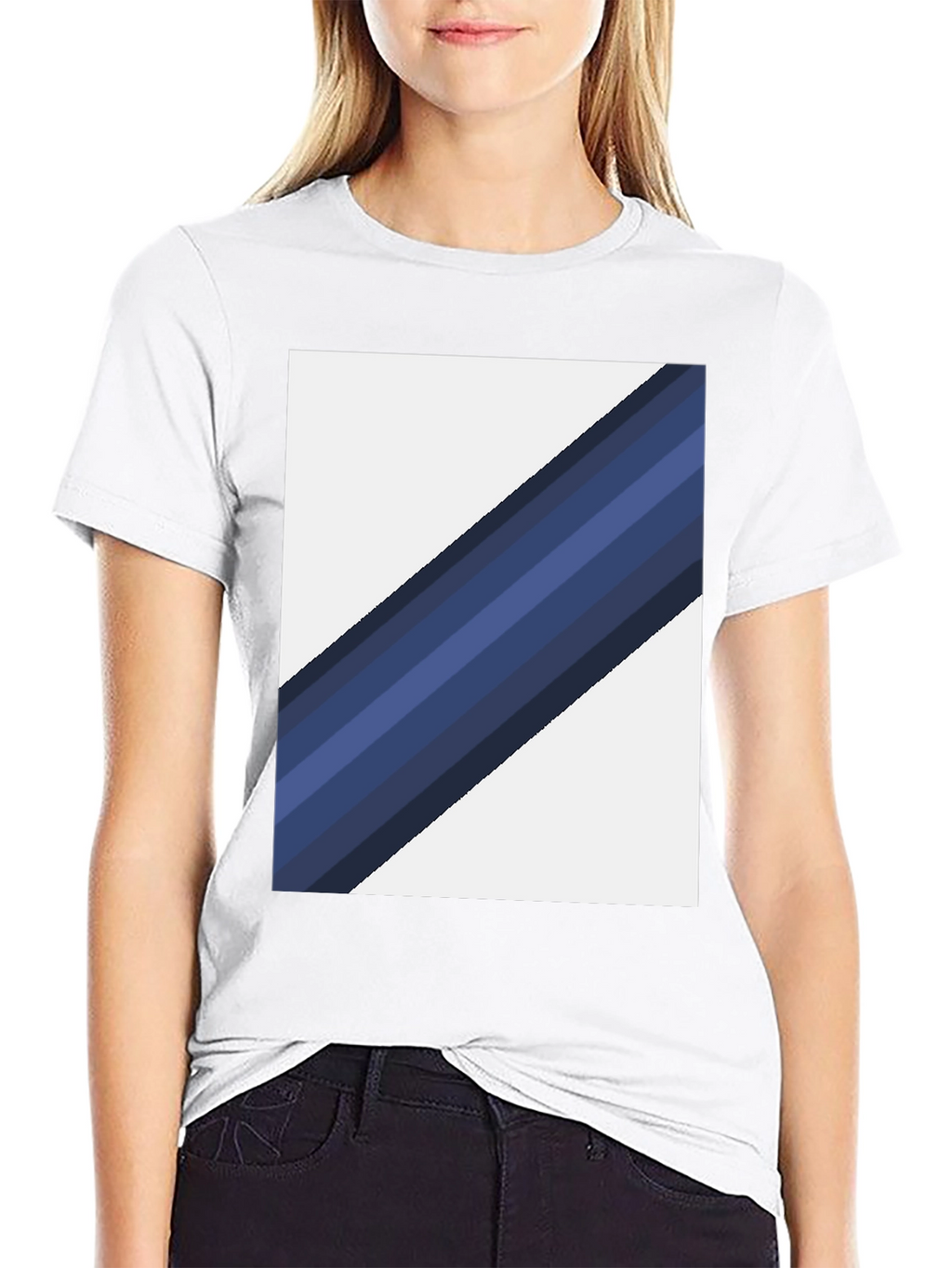 Striped Diagonal Graphic Tee - Modern Casual Wear