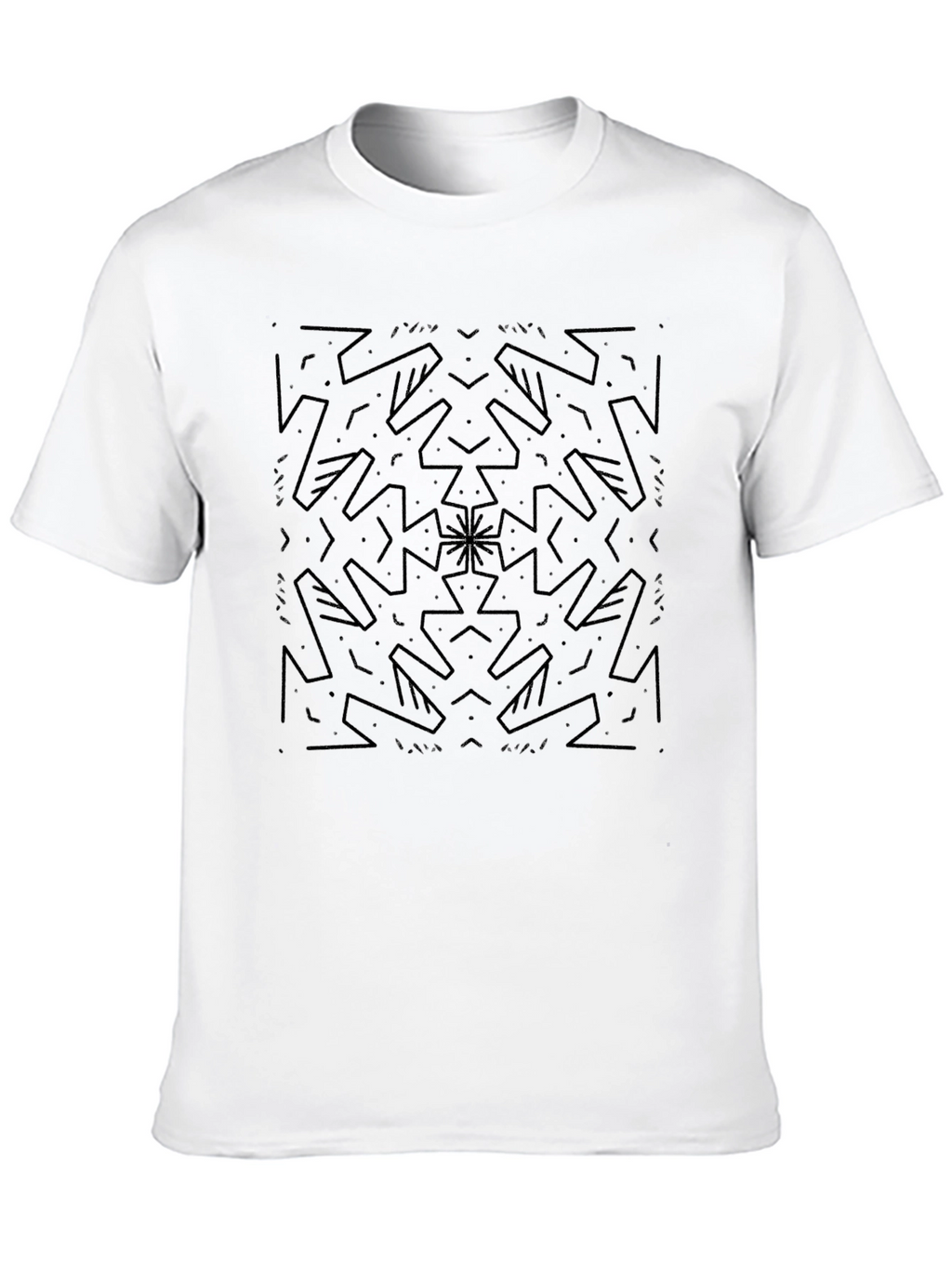 Abstract Geometric Print Black T-Shirt