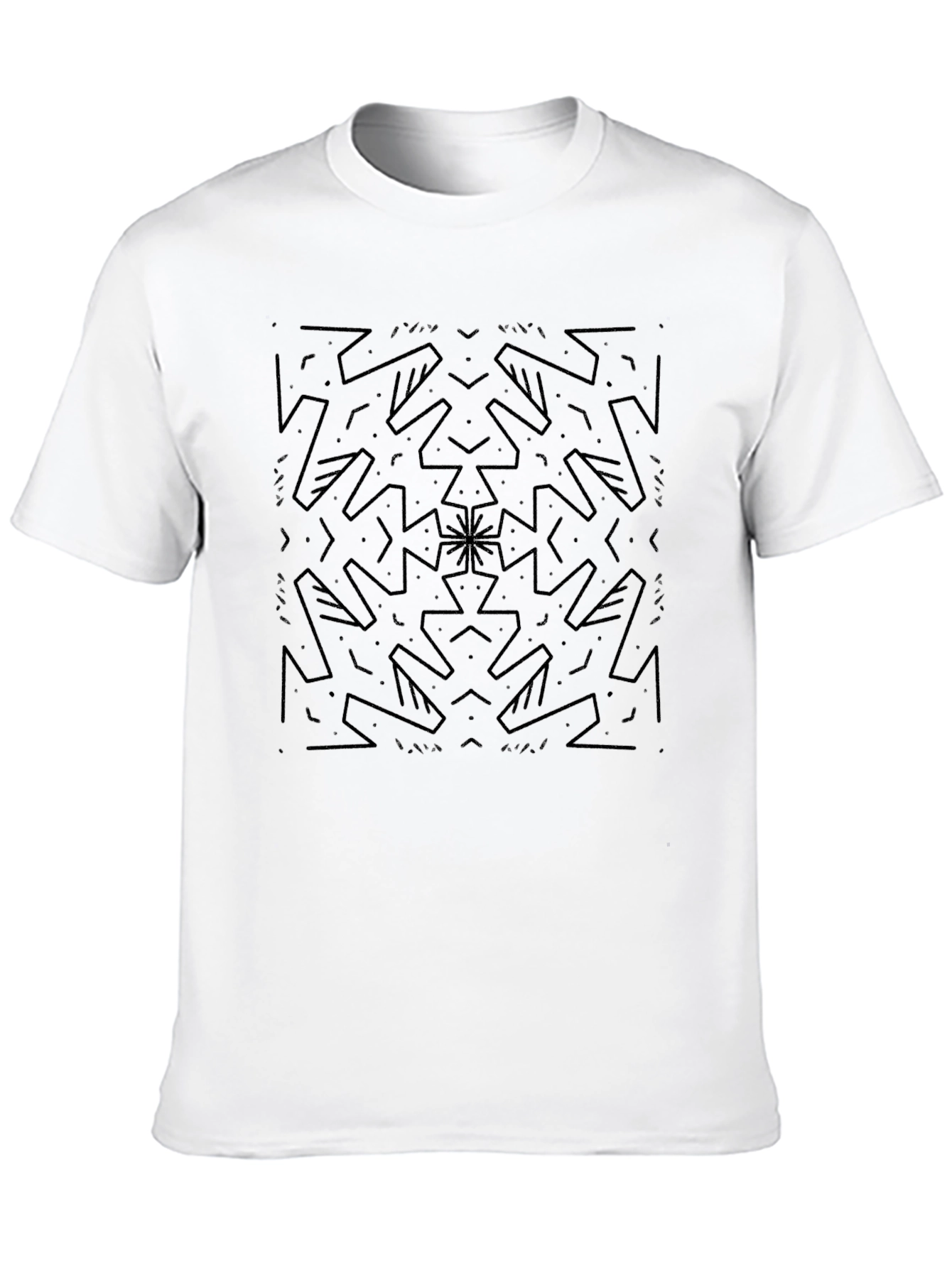 Abstract Geometric Print Black T-Shirt