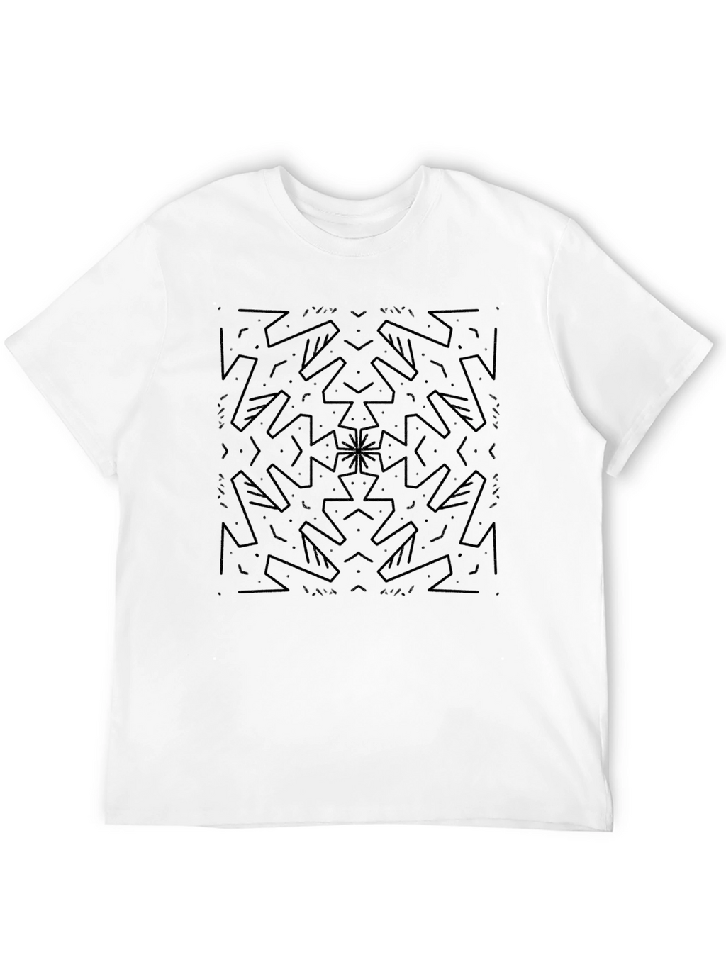 Abstract Geometric Print Black T-Shirt