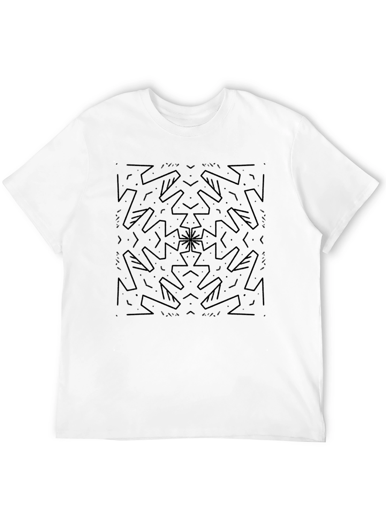 Abstract Geometric Print Black T-Shirt