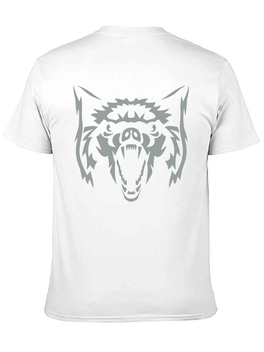Mens Black T-Shirt with Wolf Graphic