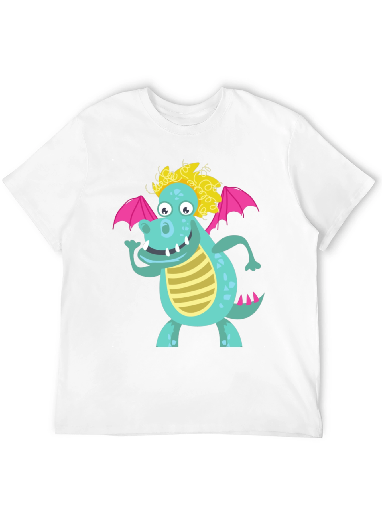 Cartoon Dragon Graphic Tee - Black Unisex Shirt