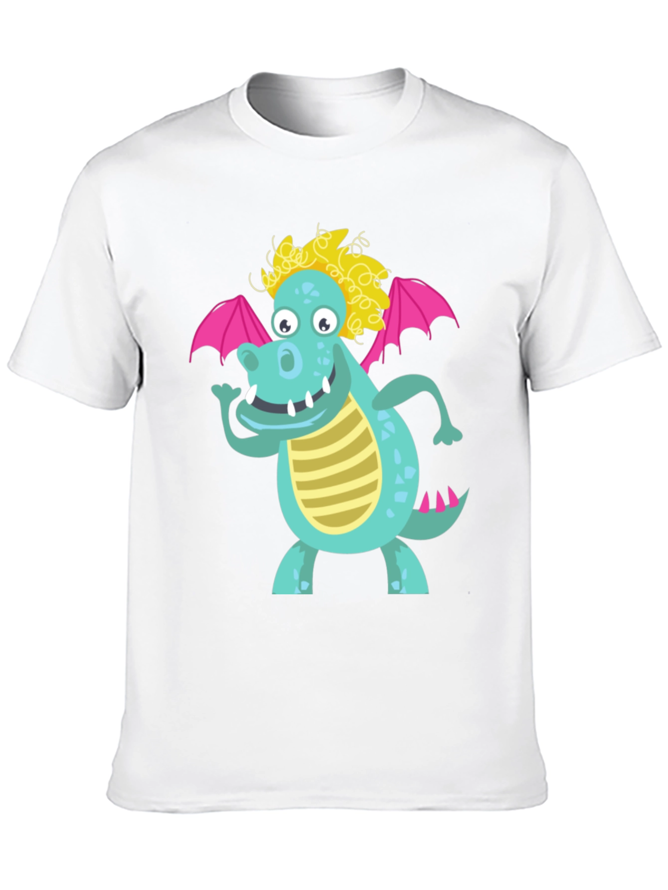 Cartoon Dragon Graphic Tee - Black Unisex Shirt