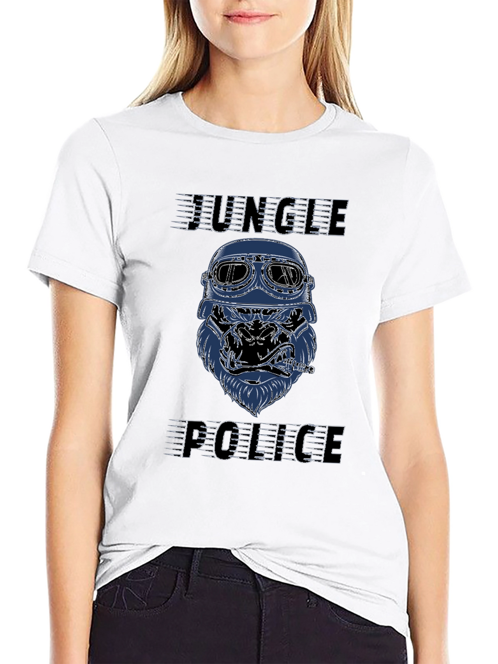 Jungle Police Graphic T-Shirt - Cool Gorilla Design