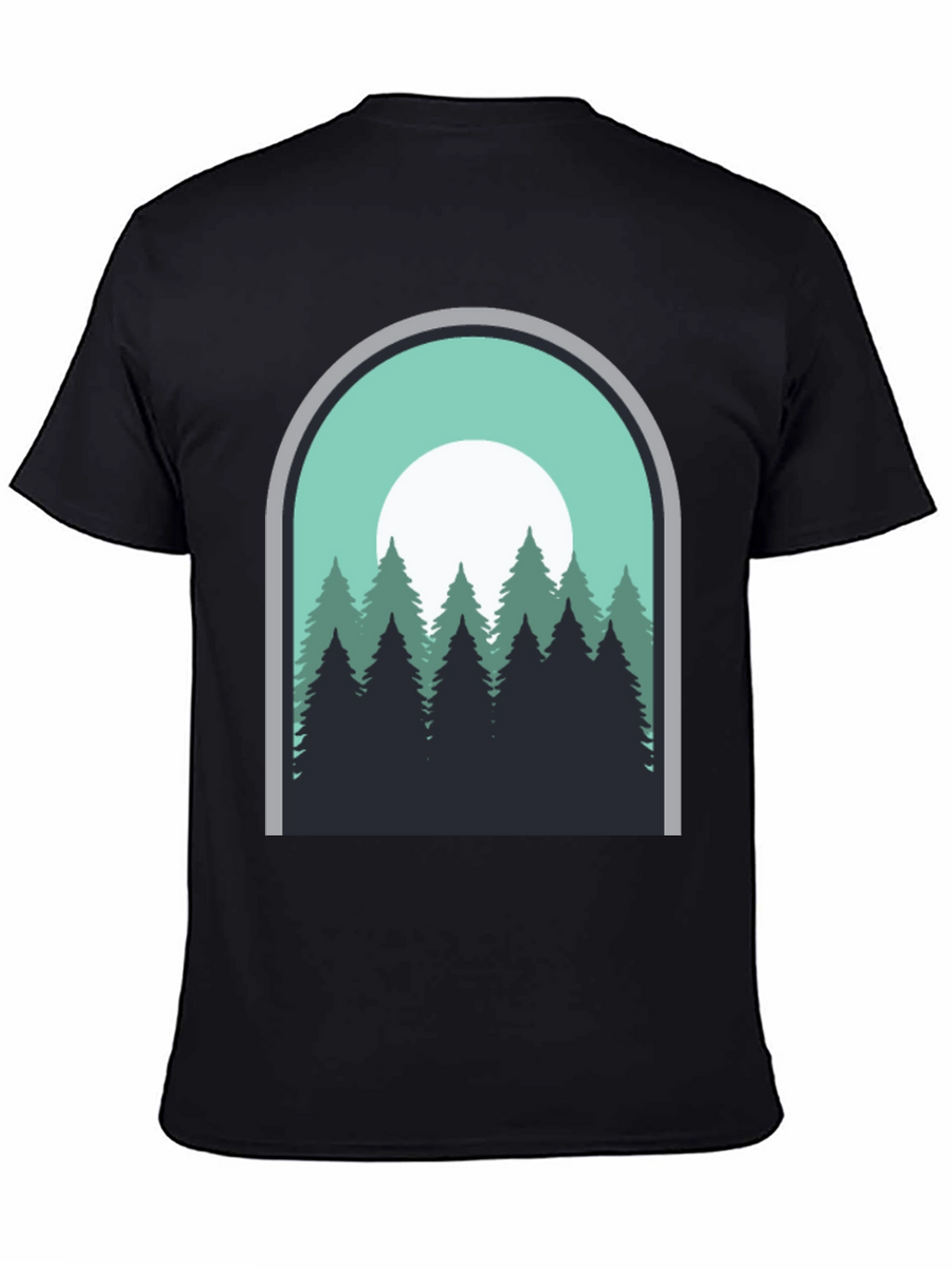 Nature Scene Graphic Tee - Mens Black T-Shirt