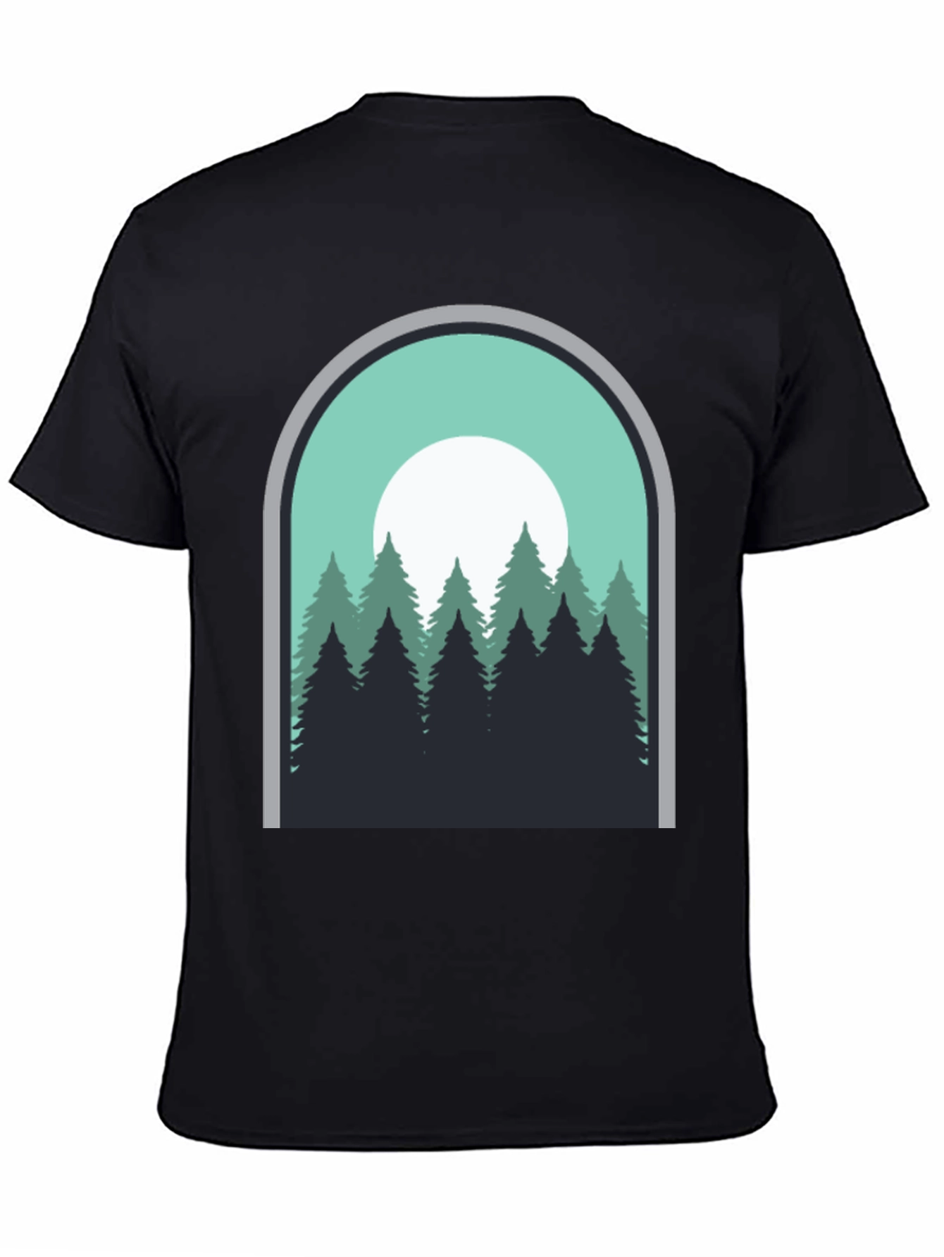 Nature Scene Graphic Tee - Mens Black T-Shirt