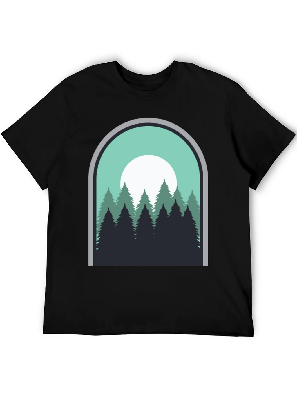 Nature Scene Graphic Tee - Mens Black T-Shirt