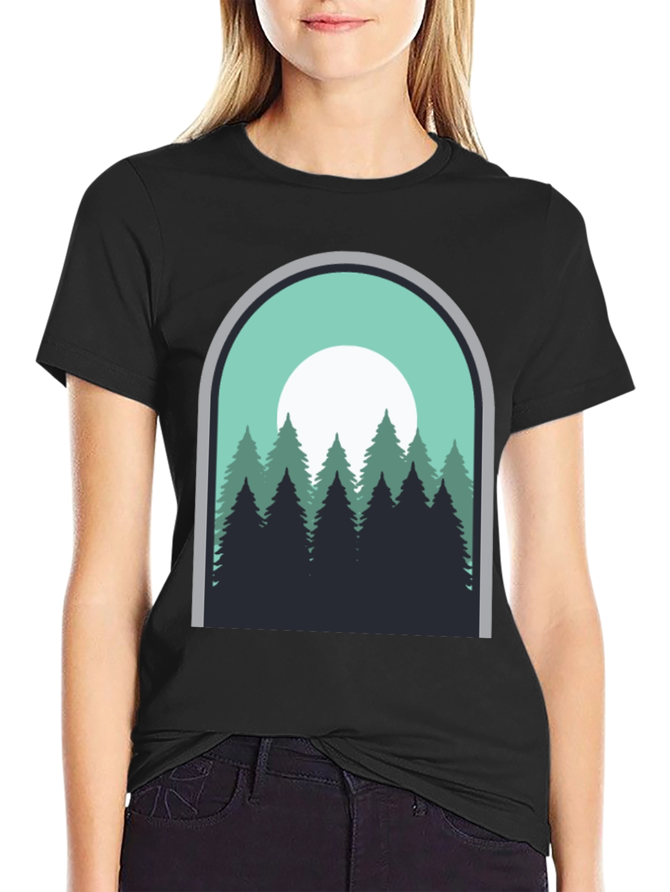 Nature Scene Graphic Tee - Mens Black T-Shirt